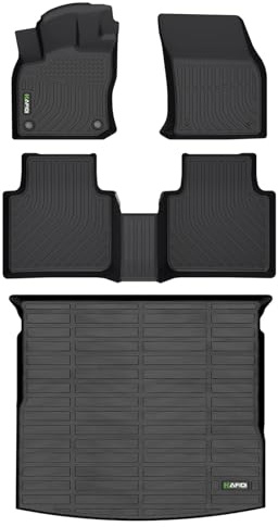 HAFIDI® Set di tappetini e fodere per bagagliaio per Volkswagen Tiguan 2018-2023 2024, protezione per tutte le condizioni atmosferiche, set completo di rivestimenti per pavimenti automobilistici in