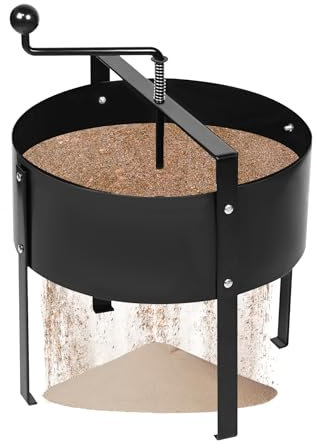 FIVMEN Gartensieb Kompostsieb 40x45cm Erdsieb Handkurbelsieb mit Griffe Sieb für Erde Rasen Garten