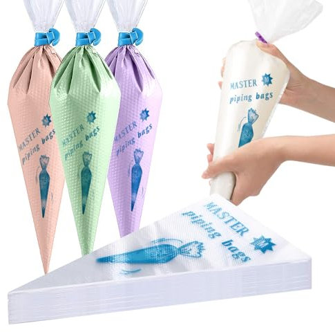 Acooruiteng Large Piping Bags 12 Inch Piping Bag Tear-Proof Icing Bags 100 Pcs Icing Bag Pastry Bag Cake Piping Bags Icing Piping Bag for Cake Cupcake Dessert Cookies Decoration(Clear)