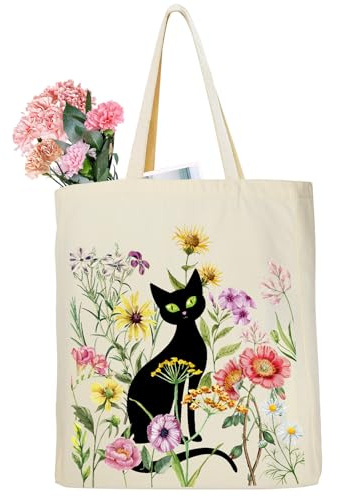 Ysound Bolsa de Tela de Algodón, Tote Bag Canvas 35 x 42 x 8 cm - Regalos para Damas, Amigas, Cumpleaños, Día de la Madre