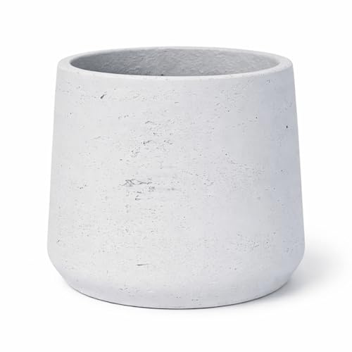 Finestgreen Patt Pflanzgefäß Weiß XL | Blumentopf für Innen- und Außenbereich, Frostfest, UV-Beständig, wasserdicht | Blumenkübel Betonoptik