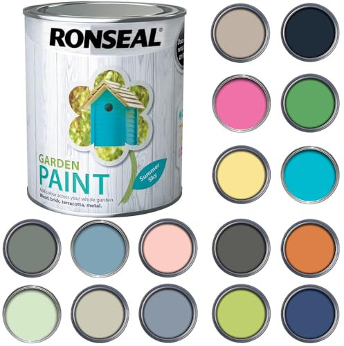 Q&H Garden Paint 750ml - Exterior Wood Waterproof & Weatherproof Outdoor Furniture - Long Lasting Matt Finish for Sheds, Benches, Woods, Stones (Summer Sky)