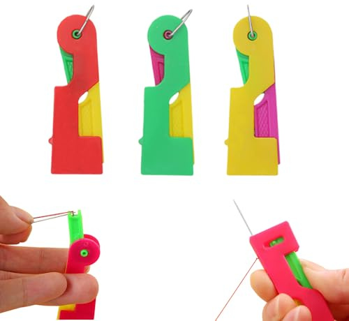 Enfile Aiguille, Accessoires Couture, Aiguilles Coutureen Plastique pour Couture, Plastique DIY Enfile-Fil, Point de Croix Enfile-Aiguilles, Fil Enfile-Aiguille à Coudre (3PCS)