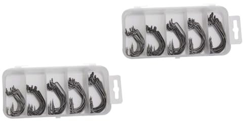 UPKOCH 2 Sätze Kurbel Angelhaken einhängehaken Sole fischerzubehör anglerzubehör fischen zubehör Angelhaken für Bass angehen klein unkrautbrenner Angeln Outdoor -Angelhaken Black