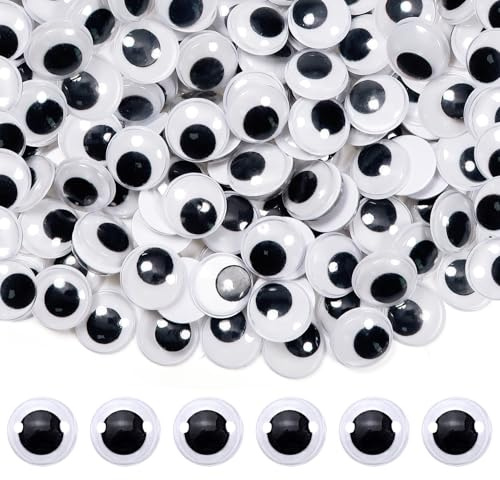 TOAOB 150pcs 22mm Plastic Large Wiggle Googly Eyes Self Adhesive White Round Eyeballs Sticker Eyes DIY Arts Crafts Scrapbooking Accessories