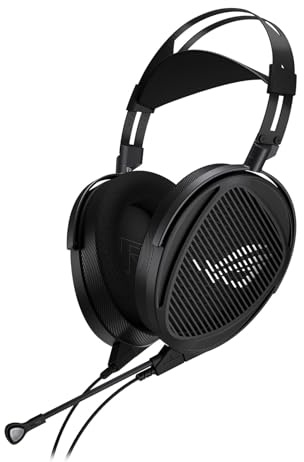 ASUS ROG Kithara, Cuffie da Gioco Cablate, Driver Magnetico HiFIMAN da 100 mm, Microfono MEMS, Due Ingressi da 3,5 mm, Compatibile con PC, Switch, PS5 e Dispositivi Mobili, Nero