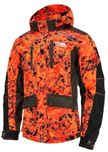 Full mundur chaqueta de caza camouflage naranja blaze para hombre – chaqueta outdoor cortaviento e impermeable