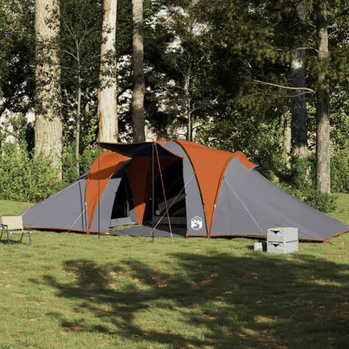 Genérico Tienda Familiar con cúpula Impermeable 6 Personas Gris Naranja, Tiendas de campaña Gris,4009433