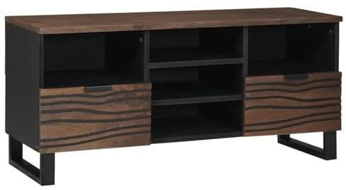 Boltkex TV-enheter, valnöt, 100 x 33 x 46 cm, trämaterial, TV-skåp, lågboard, TV-bänk med låda, 5 hyllor, mediemöbler för vardagsrum, hemmabio, förvaringsutrymme, ordning