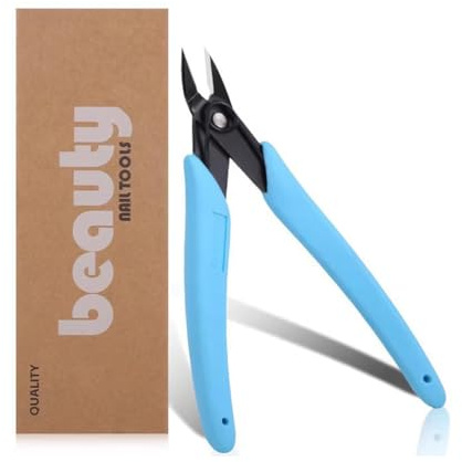 AKOAK 1 Pack Stainless Steel Nail Art Scissors, Rhinestone Remover, Metal Chain, Cutter, 5 Diagonal Pliers, Manicure Tools