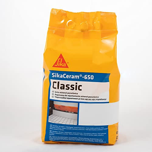 SIKA - Junta mineral porcelánica - SikaCeram-650 Classic - Beige - Lechada de cemento coloreada para relleno de juntas de 1-6 mm en paramentos y pavimentos interiores y exteriores - 5 kg