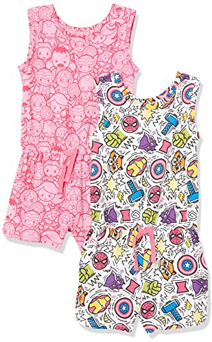 Amazon Essentials Disney | Marvel | Star Wars | Frozen | Princess Peleles sin Mangas de Punto Niña, Pack de 2, Festive Marvel - Kids, 4 años