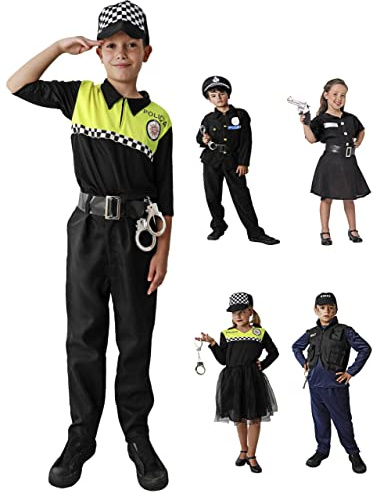 Gojoy shop Disfraz Policia de Niños para Carnaval Halloween (Contiene:Gorro,Ropa,Esposas Pistora Juguete y Mochila de Cuerdas.4 Tallas Diferentes.) (3-4 años, Policia Municipar Niño)