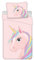 Brandmac Bettwäsche Einhorn, wendbar, 100 % Baumwolle, Bettbezug 135 x 200 cm + Kissenbezug 80 x 80 cm, Rosa