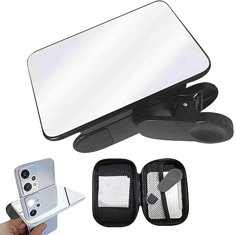 Genikeer Smartphone kamera spegel reflektion klippsats, reflektionsklipp för kamera spegel för smartphone, selfiereflektor justerbar telefon för fotograf, videograf