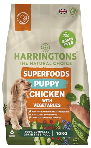 Harringtons Superfoods Complete Grain Free Dry Puppy Food Chicken with Veg 10kg - Made with All Natural Ingredients (Packaging may vary)