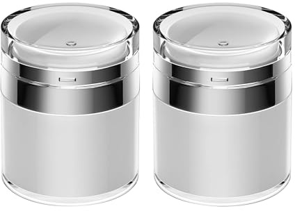 KAGUOl 2 Stück Airless Pumpspender, 100ml Creme Spender Vakuumflasche Für Creme Luftloses Pumpenglas Leer NachfüLlbare Reisecreme Flasche Tragbarer Kosmetischer BehäLter, Pumpspender Creme, KG-123