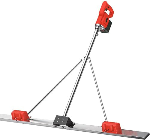 GJVBGA Grattoir éLectrique pour BéTon Kit Vibrant pour Chape en BéTon RèGle De Nivellement De Surface en BéTon avec Planche en Acier Inoxydable De 150 C(Size:1,5m,Color:2batteries)