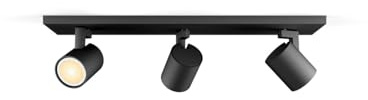Philips Hue White Ambiance Runner 3er Spot, schwarz, GU10 inkl. Dimmschalter, dimmbar, alle Weißschattierungen, steuerbar via App, kompatibel mit Amazon Alexa (Echo, Echo Dot)
