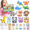 10mm Große Bügelperlen Set, 18 Farben 1200 Stück XL Bügelperlen mit Steckplatte, 12 Tiere Muster, 8 Schlüsselbänder und 5 Bügelpapier, Kreatives Perlenset DIY Geschenk Handwerk für Kinder ab 3 Jahren