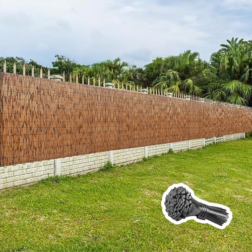 Generico Oscurante Recinzione in bambù, Privacy Canne Stuoia, Naturale Stuoia Bambu Larghezza 50-160 Cm, Recinzione Giardino Esterno per Copertura Recinzione Ringhiera Balcone(80 * 1500cm)