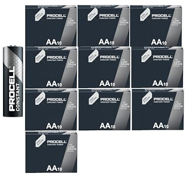 100X Stilo Duracell Procell AA (10 Blister Da 10 Batterie) 100 Pile