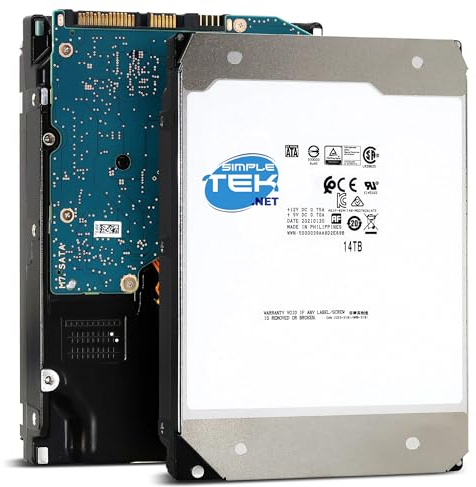 SIMPLETEK - Interne Festplatte 14TB, 3,5 Zoll SATA III für Server, NAS, PC und DVR-Systeme (Generalüberholt)