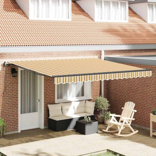 Tenda a rullo laterale, tenda da sole retrattile, multicolore, 400 x 300 cm, per cortili, caffetterie, esterni, facile da montare