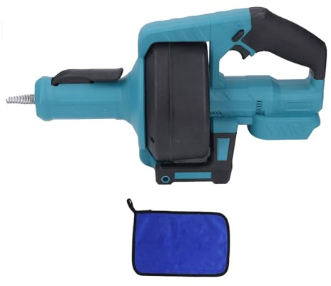 Tarière de vidange électrique sans Fil, Alimentation Automatique, Outil d'épilation de vidange électrique, Outil de vidange de Serpent de plomberie pour égouts, Salle de Bains, (Bleue)