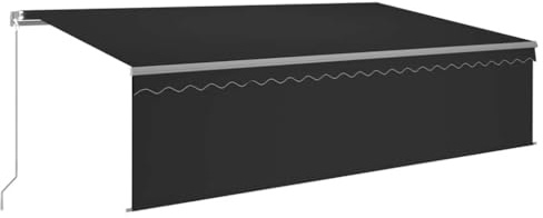 HFXHIJXQ Tenda da sole retrattile manuale con veneziana, 5 x 3 m, tenda da sole con braccio articolato in alluminio, tenda da terrazza con avvolgibile per esterni, protezione solare per balcone e