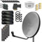 ARLI HD digital Sat Anlage 60 cm Grau/Anthrazit Komplettset für 4 Teilnehmer komplett inkl. 4X Receiver DVB-S2 + Quad LNB + 100 m Koaxialkabel + 8X F-Stecker Satellitenschüssel UHD (4K / 8K) 3D