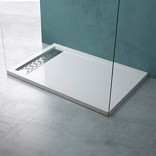 Mai & Mai Plato de Ducha Rectangular 90x140 cm Blanco | Acrílico de Diseño Moderno | Altura 5 cm | Antideslizante | Xetro04