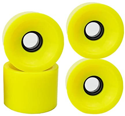 Colcolo 70mm Longboard PU Rollen Ersatz Skateboard 78A Härte Räder für glattes Cruisen, Gelb