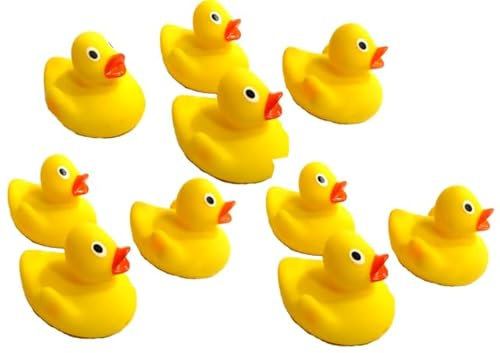 Think Jeck! 10x Mini Badeenten gelb 3,5cm Gummiente Ente Quitscheente Entchen