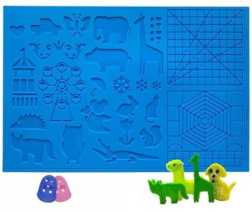 SagaSave Modelli di penna 3D con dita – Matite 3D in silicone opaco per bambini, tappetino da disegno in silicone