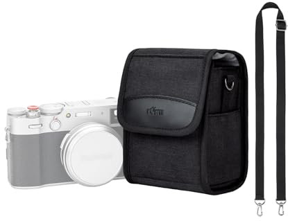KIWIFOTOS Funda compacta para cámara Digital Leica SOFORT 2, Fuji X100VI X100V X100, Alpha A6700 A6600 A6000 con Lente de 16-50 mm, Z30/Z50 con Lente de 16-50 mm (Negro), Black, Bolsa para el Cuello