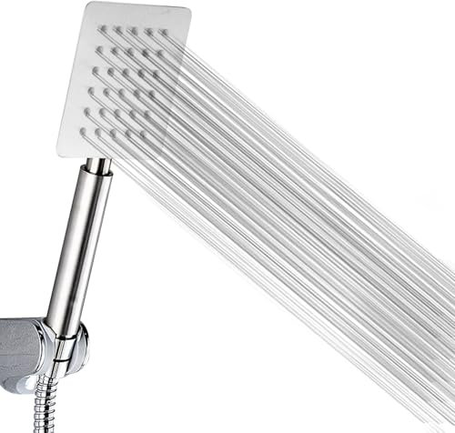 High Pressure Shower Heads, Square Shower Head 304 Stainless Steel Handheld Shower Head Universal Large Showerhead High Flow Even with Low Water Pressure