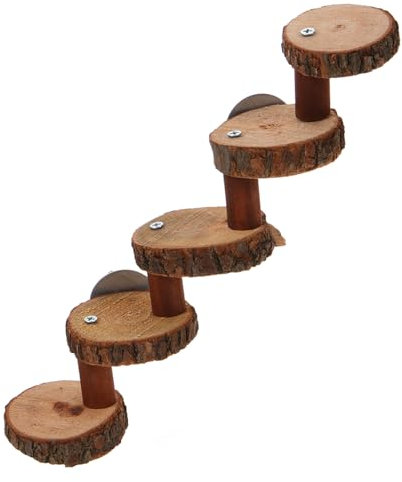 Happyyami Hamster Holzleiter Spielzeug Für Nager Einstellbare Kletterleiter Aus Naturholz Für Hamster Vögel Und Kleintiere Für Käfige Fördert Bewegung Und Spielspaß Stufiges Design