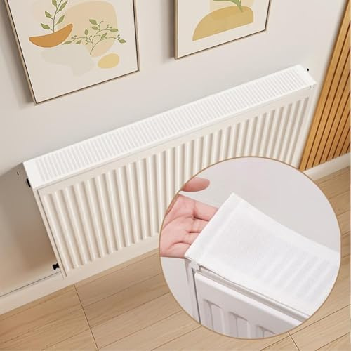 Besttoolifes Radiator Dust Cover Magnetic Protective Hood Cotton Linen Fabric Decorative Pad For Home Heating Devices Easy Install Breathable Design(100CM)