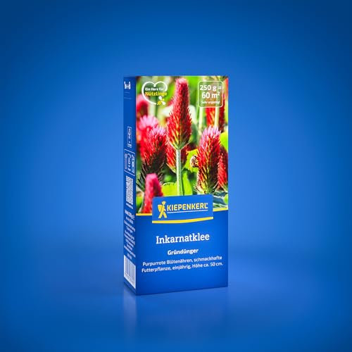 Kiepenkerl Inkarnatklee 1080300 - Gründünger mit purpurroten Blütenähren und als schmackhafte Futterpflanzen - Gründünger, Bodenlockerung, Bodenverbesserer