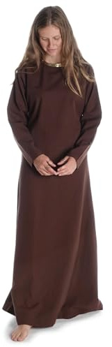 HEMAD medelålders underklänning bomull klänning Meliur av bomull beige S/M, L/XL,XXL/XXXL väggring LarP medelålders klänning
