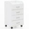 KADIMA DESIGN Rollcontainer WL5.748 40 x 70,5 x 33 cm Weiß | Schreibtisch-Container Rollschrank 4 Schubladen | Moderner Schubladencontainer mit Rollen | Standcontainer Bürocontainer