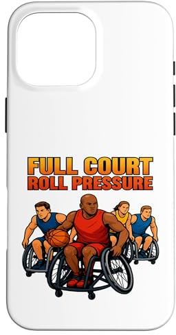 Jeux de Sport adaptatifs de Basket-Ball en Fauteuil Roulant Coque pour iPhone 16 Pro Max