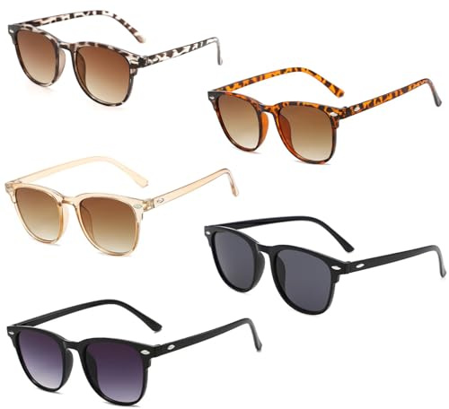 SINAYREK 5 Pairs Sunglasses for Women Retro Polarized UV400 Protection – Vintage Round Design, 5 Styles to Mix & Match, Lightweight Classic Shades for Women & Men, for Travel, Driving & Daily Wear