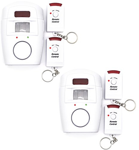 Adapter-Universe 2X Infrarot Alarmanlage Sicherheitssystem Sensor Bewegungsmelder Kabellos mit Fernbedienung Sirene Alarm Erkennungssensor