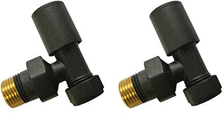Home Standard® Angled Anthracite Valves for Radiators & Towel Rails (Pair) | For Heated Towel Rails & Central Heating Radiators