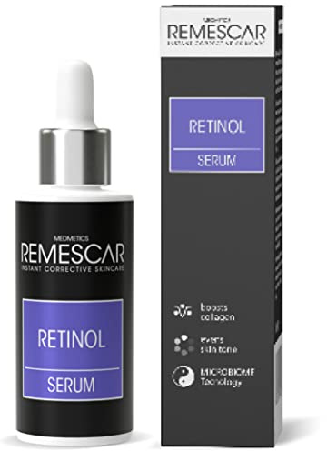 Remescar Retinol Serum 30ml mit Mikrobiom-Technologie – Strafft die Haut & Glättet Falten – Fördert Kollagen, Reduziert Hautunreinheiten – Anti-Aging Gesichtsserum