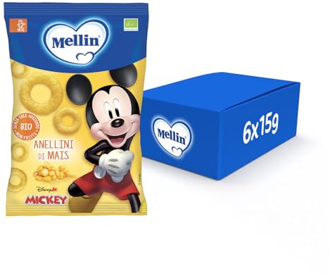 Mellin Anellini di Mais, Snack Biologico, 6x15g