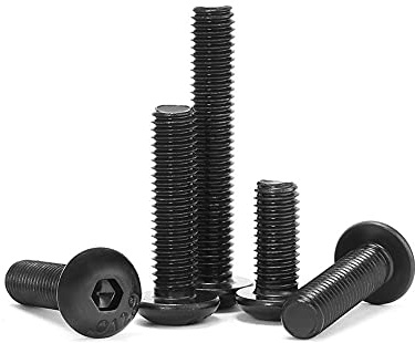 ANSIEDIO Tornillos Hexágono Interior de Cabeza Redonda - Tornillos Allen de Cabeza Botón - Tornillos Hexagonales de Acero de Aleación Negro - M4×12mm,30 pcs