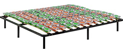 i-flair Metallbett Tellerlattenrost 180x200 cm auf Füßen, Gästebett Ergo IF57 mit Tellerfedern und Stauraum - für alle Matratzen und Betten geeignet